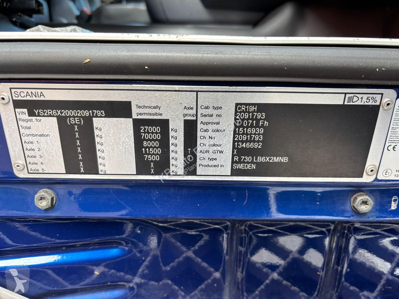 شاحنة Scania R 730 6x2 FOR SAE AS CHASSIS /...