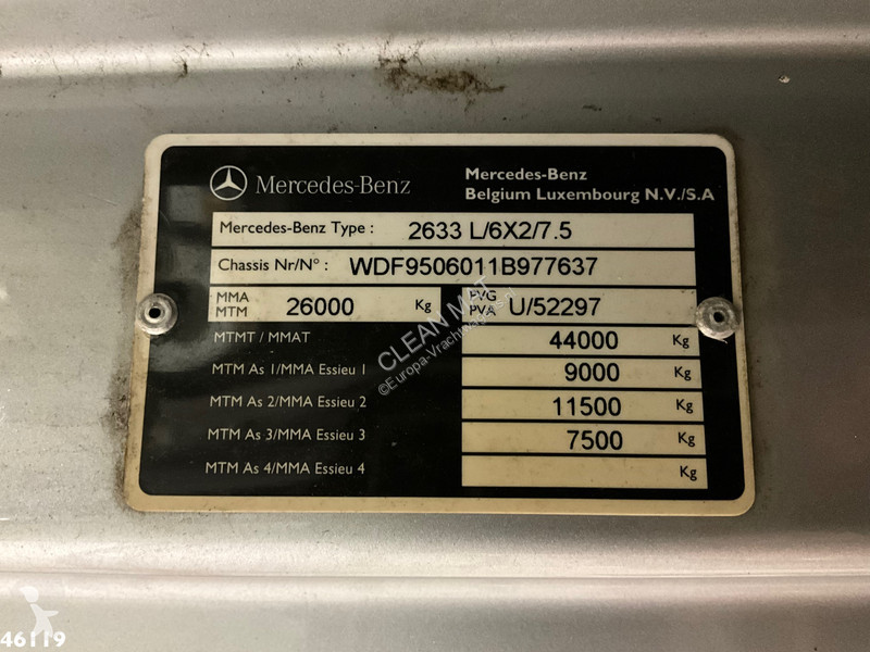 شاحنة Mercedes 2633 Effer 52 Tonmeter laadkraan...