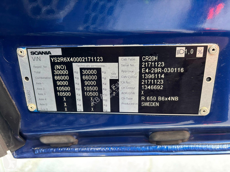 شاحنة Scania R 650 6x4 RETARDER / PATFORM =6851 mm