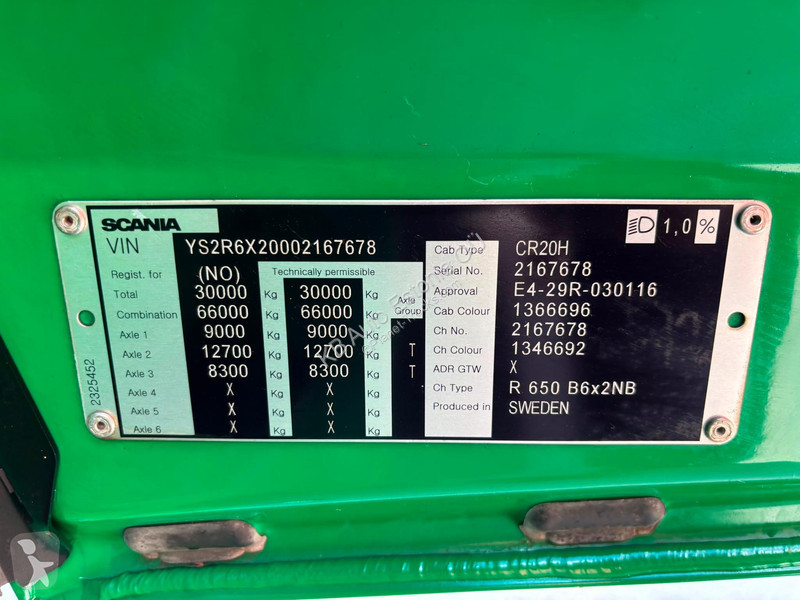 شاحنة Scania R 650 6x2 JOAB  21 ton / =5600 mm...