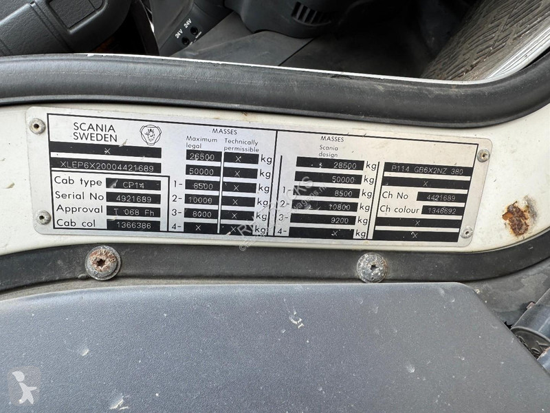 شاحنة Scania G 380 6X2 EURO 2 + 20 TON HOOKLIFT