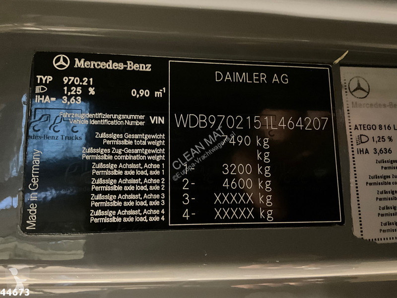 شاحنة Mercedes 816 Euro 5, 3 Ton haakarmsysteem