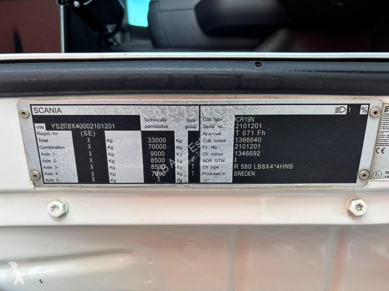 شاحنة Scania R580 8x4 RETARDER / HYDRAUIC...