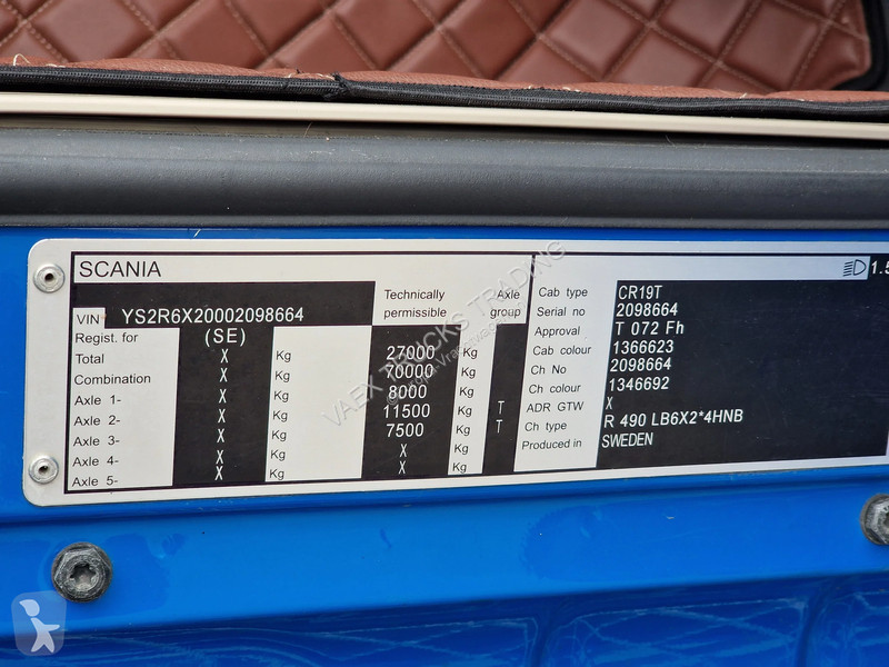 شاحنة Scania 490 Topline 6x2*4 - BDF - etarder...