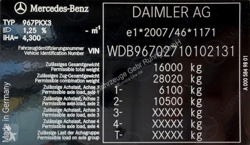 Camion Mercedes 1527 4x2 | MEILLER RK 11.55 |...