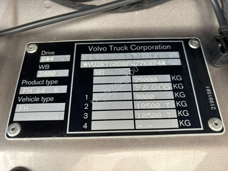Volvo 540 6x4 RETARDER / BOX L=4449 mm truck