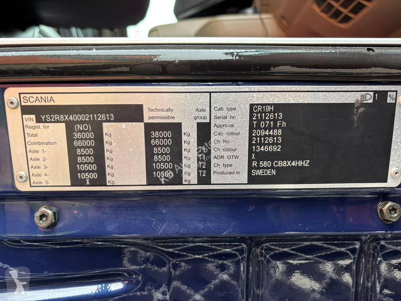 Camion Scania R 580 8x4 RETARDER / FU STEE /...