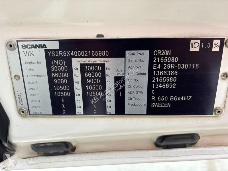 Kamion Scania R 650 6x4 FU STEE / RETARDER /...