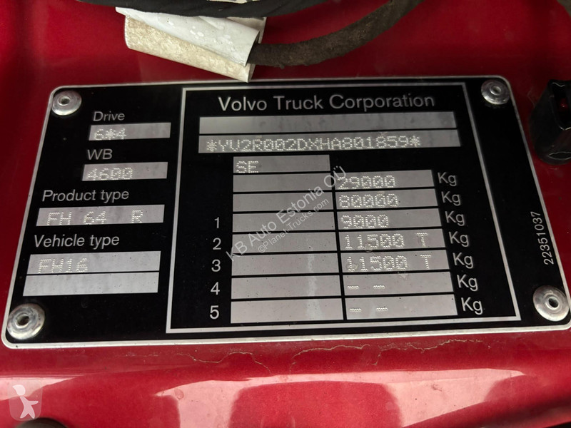 Kamion Volvo 650 6x4 CHASSIS L=8022 mm
