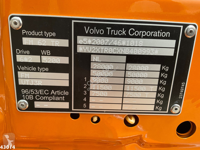 Camion Volvo 430 HMF 23 Tonmeter laadkraan