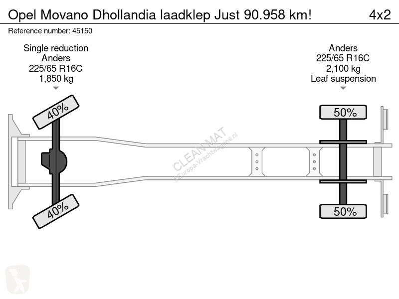 Camion Opel Dhollandia laadklep Just 90.958 km!