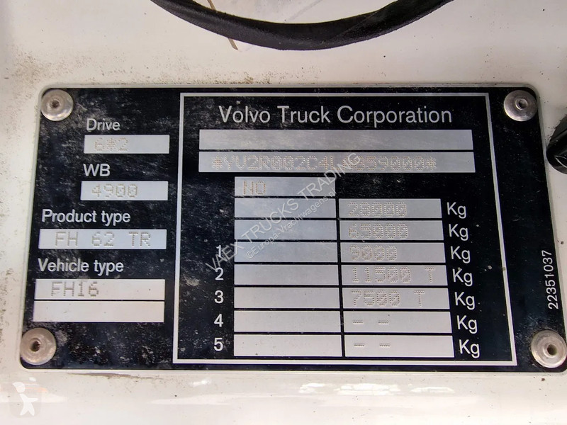 Kamion Volvo 16650 6x2 Globetrotter - 28M3 Bulk...