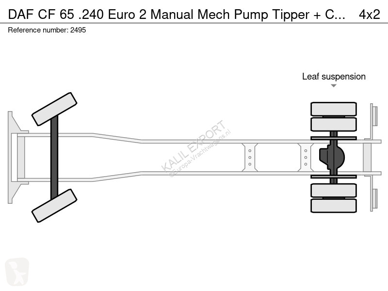شاحنة DAF 240 Euro 2 Manual Mech Pump Tipper +...