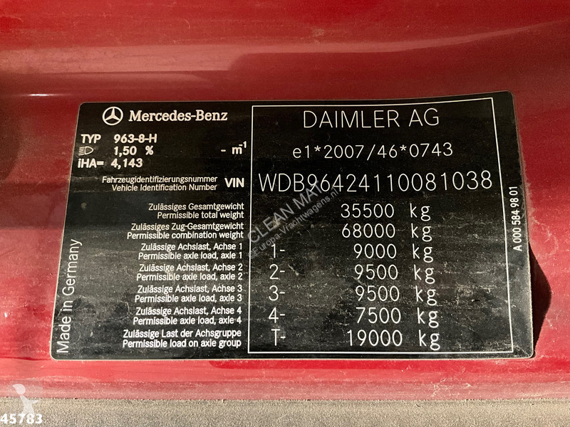 Camion Mercedes 3251 8x4 Euro 6 HMF 26 Tonmeter...