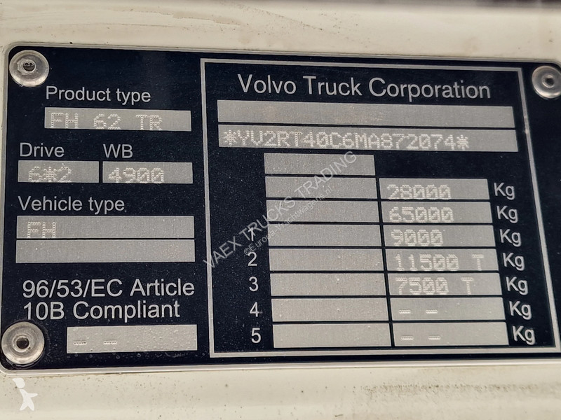 Camion Volvo 13500 Globetrotter 6x2 BDF - 4.90...