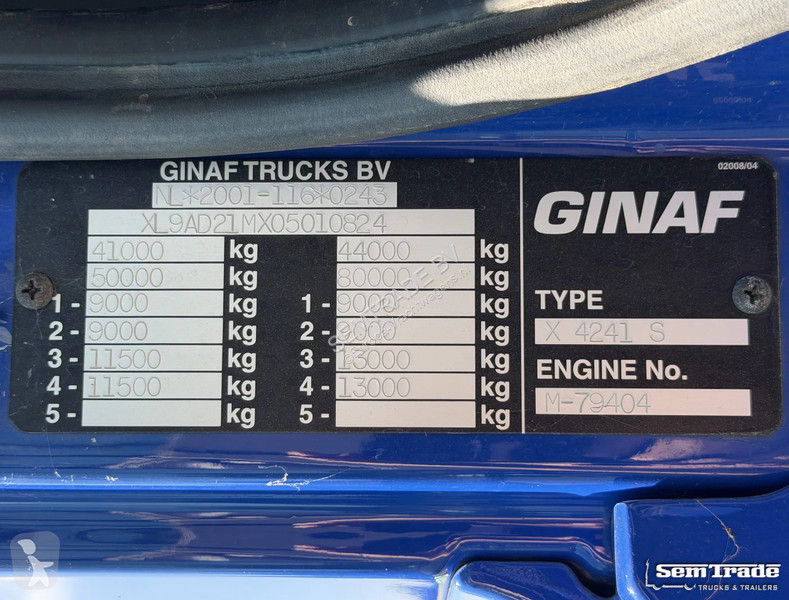 شاحنة Ginaf X 4241 S 8X4 EURO 5 MANUAL GEARBOX...