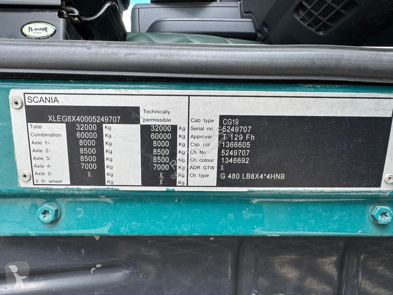 Camión Scania R480 8X4 EURO 5 + HOOKIFT