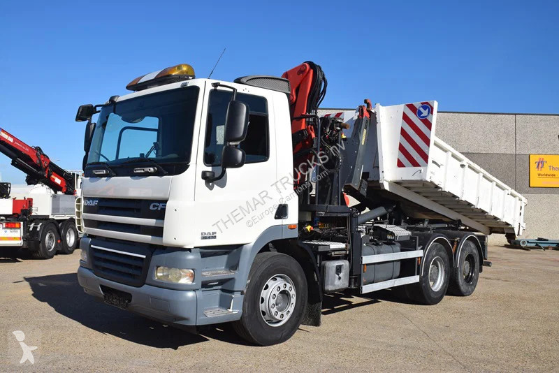 DAF 410 +Hooklift Palift 18t. and HMF crane truck