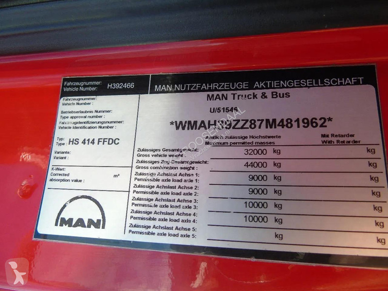 شاحنة MAN 41.440 8X4 + HIAB 166 E-3 HIPRO +...