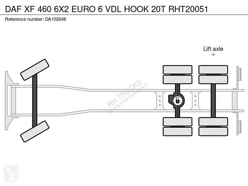شاحنة DAF 6X2 EURO 6 VDL HOOK 20T