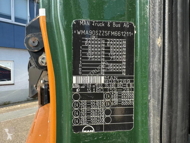 شاحنة MAN 35.480 8X2 KIPPER + HMF 3220-K6 +...