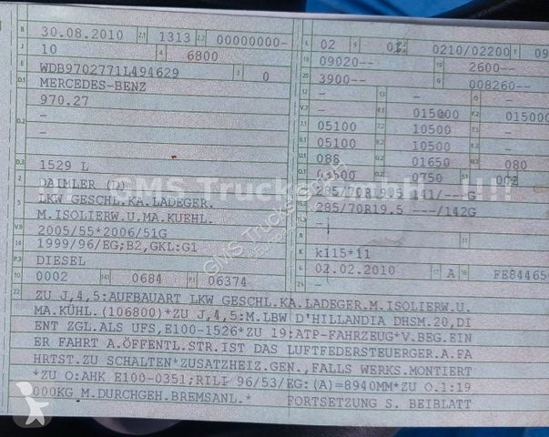 Vrachtwagen Mercedes 1529 / Manual / Frigo Cool