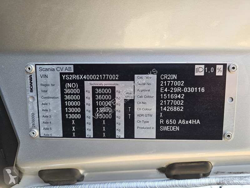 شاحنة Scania R650 XT 6x4 - 8x4 / 100.000 kg /...