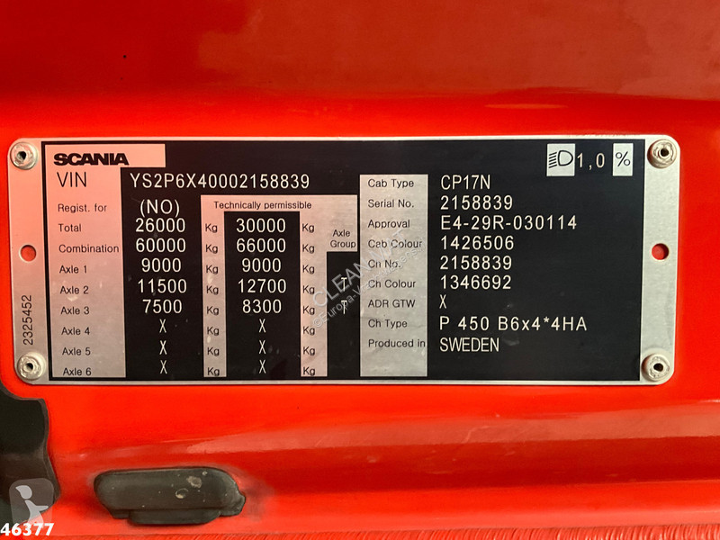 شاحنة Scania 450 XT 6x4 Euro 6 Kaiser 15m³...