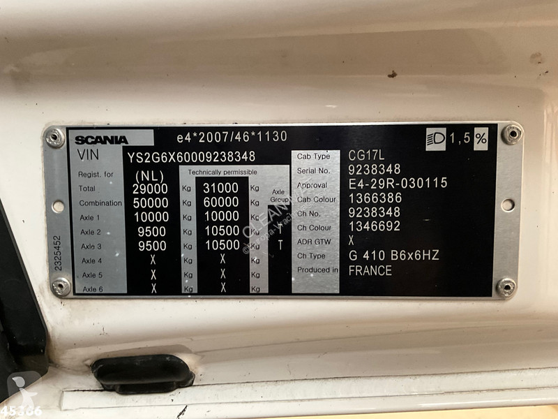 Camion Scania 410 6x6 Euro 6 Palfinger 17...