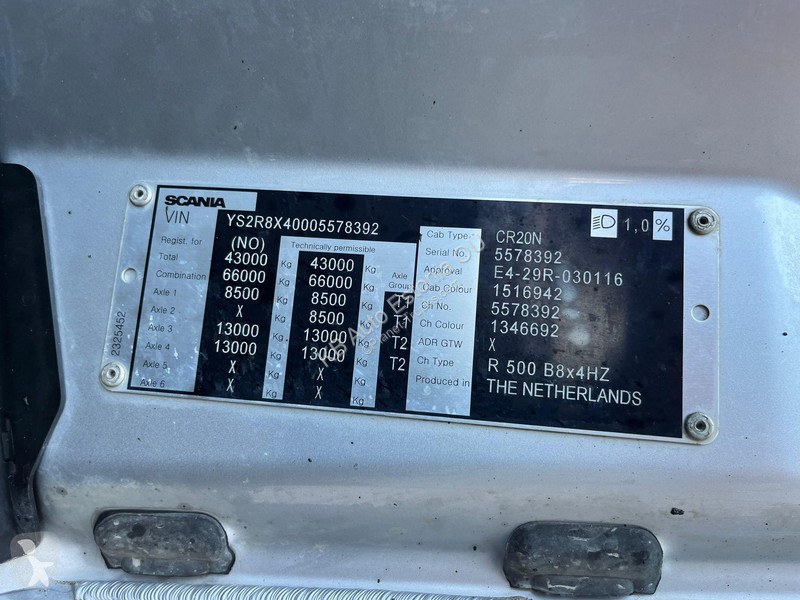 Kamion Scania R500 8x4 FU STEE / RETARDER / BOX...
