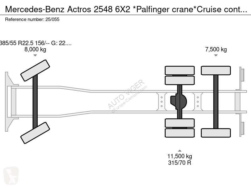 Mercedes 2548 6X2 *Palfinger crane*Cruise...