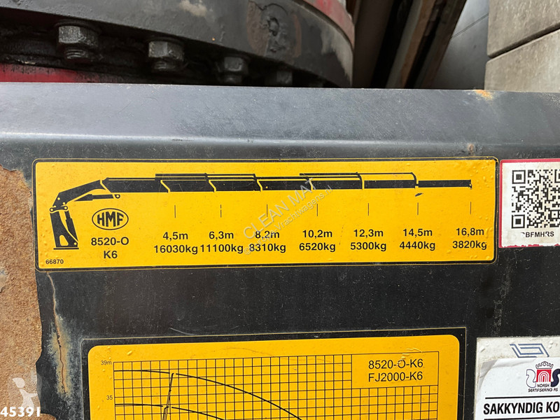 شاحنة Volvo 540 8x4 HMF 85 Tonmeter laadkraan +...