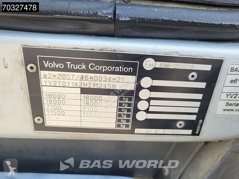شاحنة Volvo 280 4X2 18t 7,58m Box 2t Tailgate...