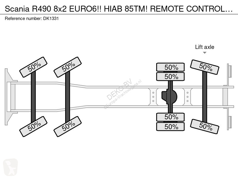 Lastbil Scania R490 8x2 EURO6!! HIAB 85TM!...