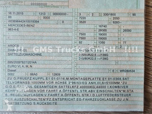 Traktor Mercedes 2645 6X4 / Big Axle / German