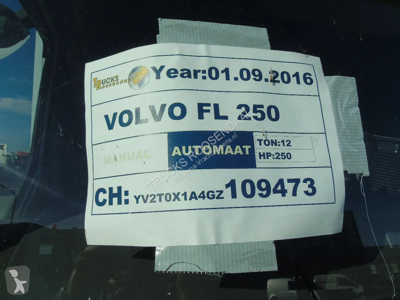 Kamion Volvo FL 250 + euro 6 + lift + 12T