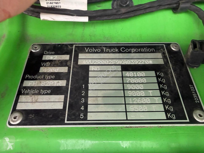 شاحنة Volvo 16550 8X2 EURO 6 + HIAB HOOKLIFT 20...