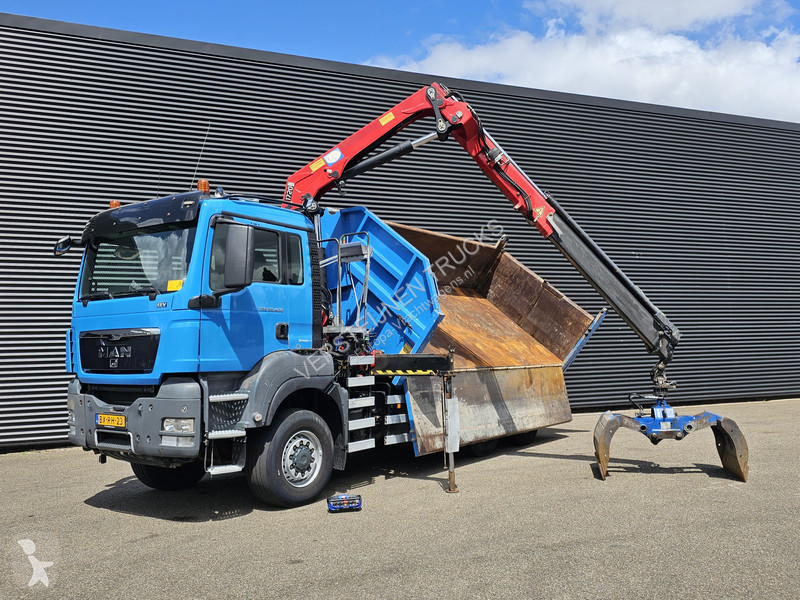 Kamion MAN 28.400 6X4-4 BL / CRANE + 2 SIDE TIPPER