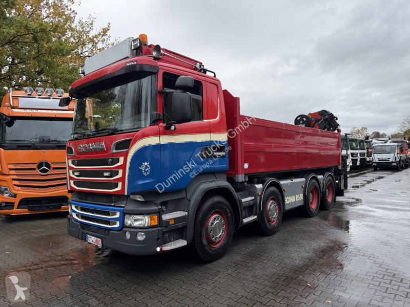 شاحنة Scania R580 V8 8X4 Kipper Kran Palfinger...
