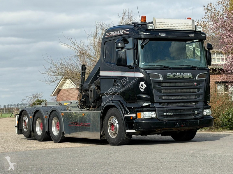 شاحنة Scania R580 V8 8x4 !!TRIPE HIAB 24 TM...