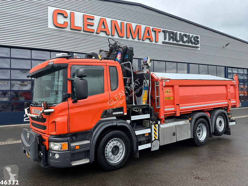 شاحنة Scania 320 HMF 14 Tonmeter Z-kraan Just...