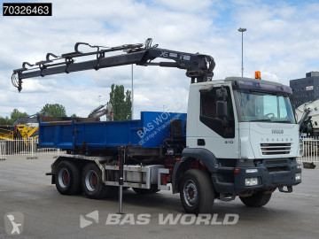 Камион Iveco Trakker 310 6X4 HIAB 122 Duo Kran Crane 8m3 tipper Steelsuspension Big-Axle Euro 3