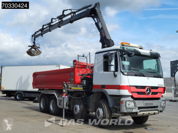Lastbil Mercedes E Actros 4141 8X4 HIAB 166 D-4 Hiduo Crane 11m3 2-way tipper Steelsuspension Big-Axle Euro 5