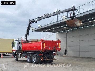 Lastbil Mercedes E Actros 3341 6X4 HIAB 144 B-3 HIDUO Kran Crane 10m3 3-way tipper Steel suspension Euro 5