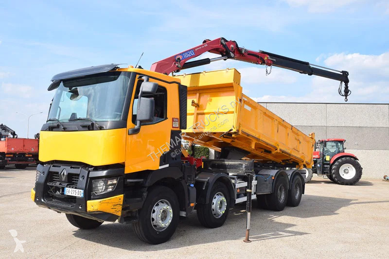 شاحنة Renault C430 Tipper + Crane HMF