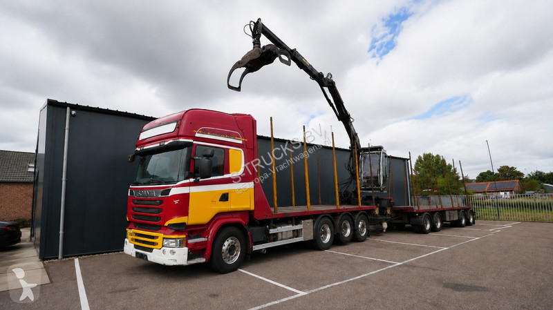 شاحنة Scania R 580 V8 8X4 LOGTRANSPORT COMBI...