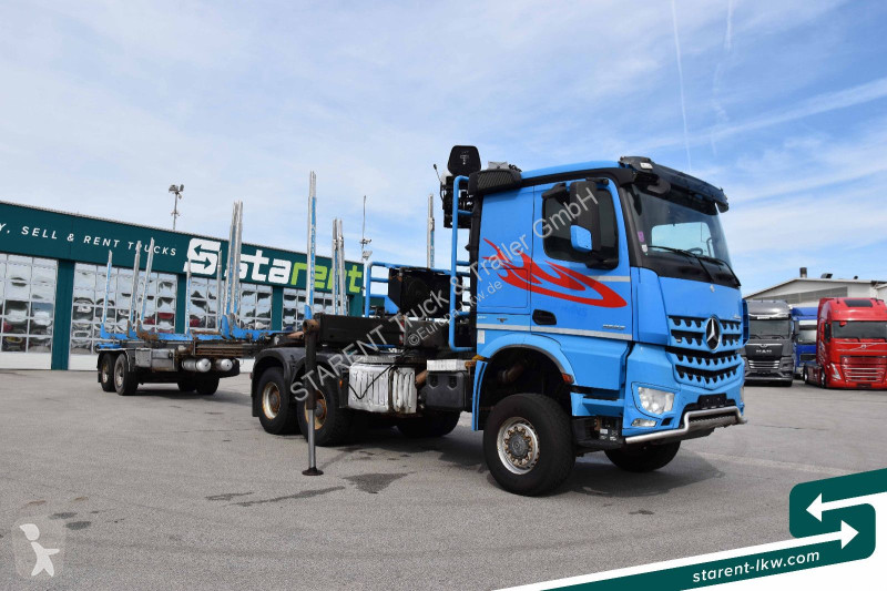 Camion remorque Mercedes 3653 6x6 Penz Holz...