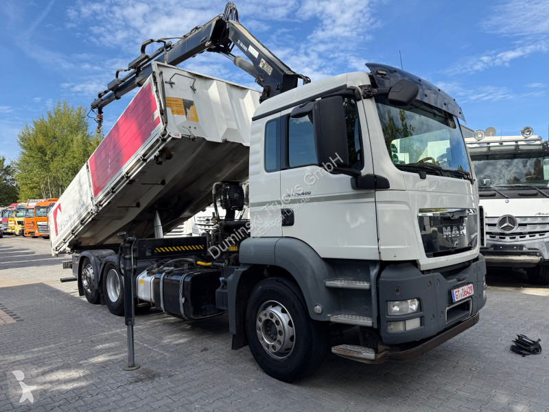 شاحنة MAN TGS 26.400 6X2 Kipper mit Kran Hiab...