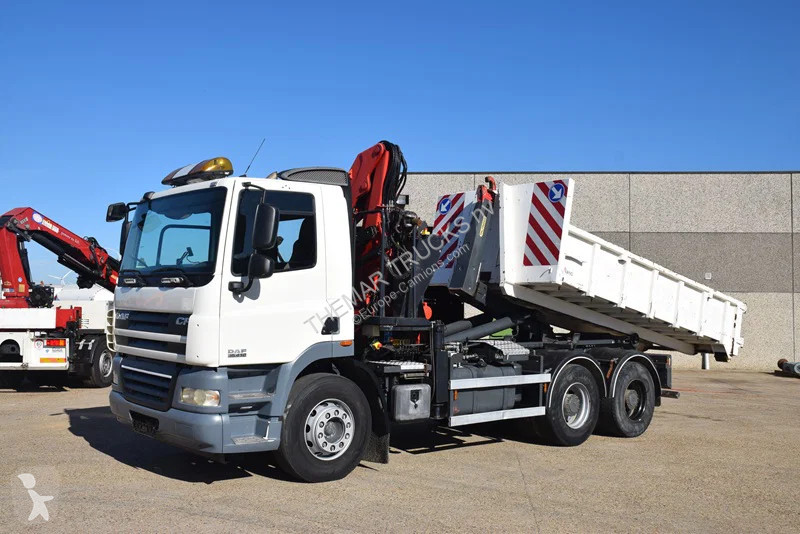 DAF 410 +Hooklift Palift 18t. and HMF crane truck