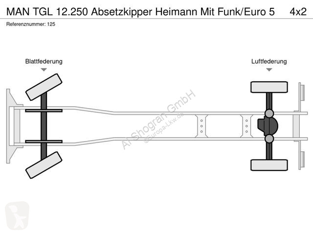 Camion MAN 12.250 Absetzkipper Heimann Mit...